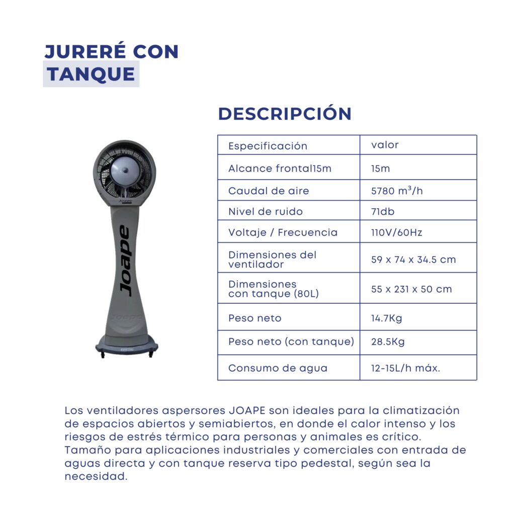 Ventilador Aspersor Joape JURERÉ CON TANQUE Acodinsa