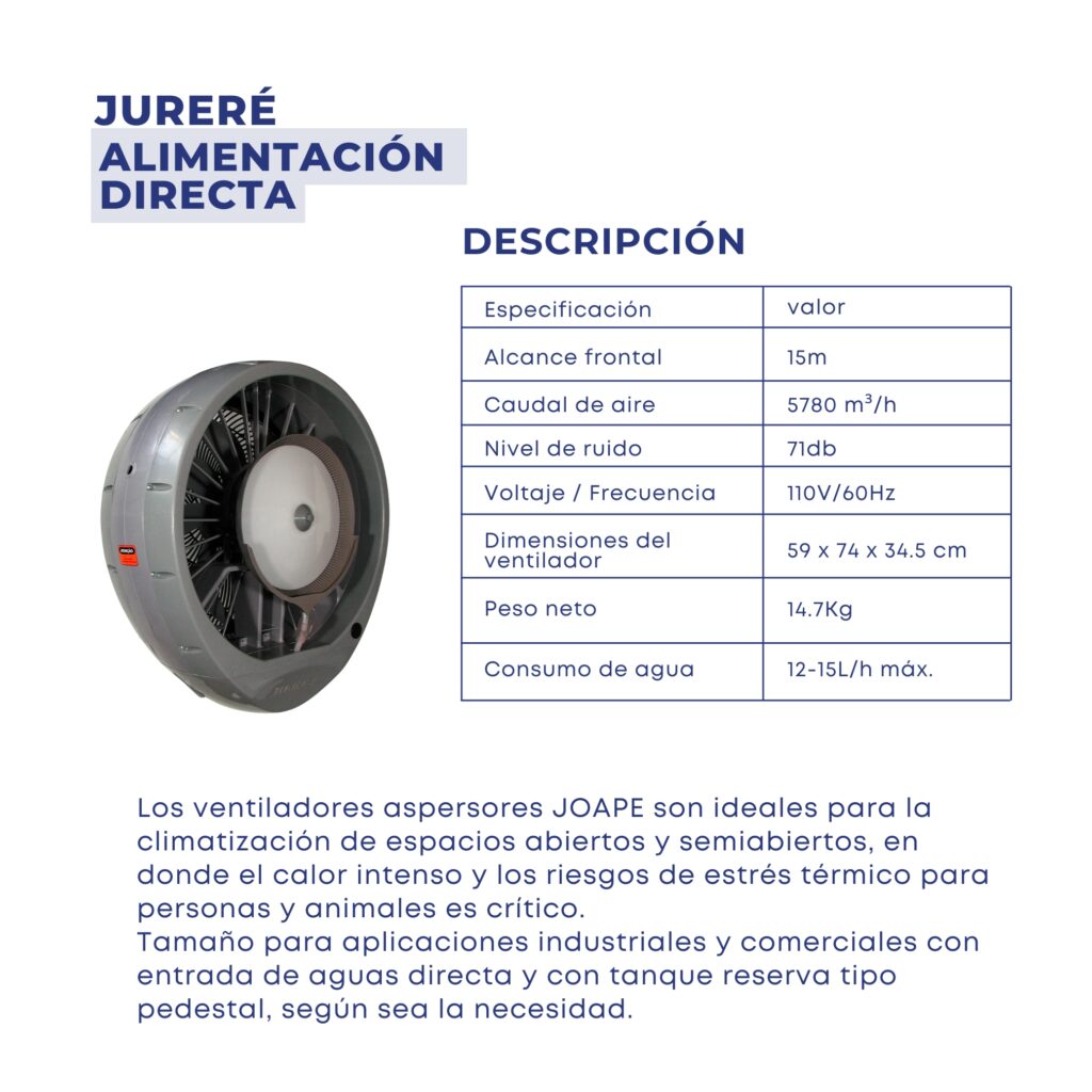 Ventilador Aspersor Joape JURERÉ ALIMENTACIÓN DIRECTA Acodinsa